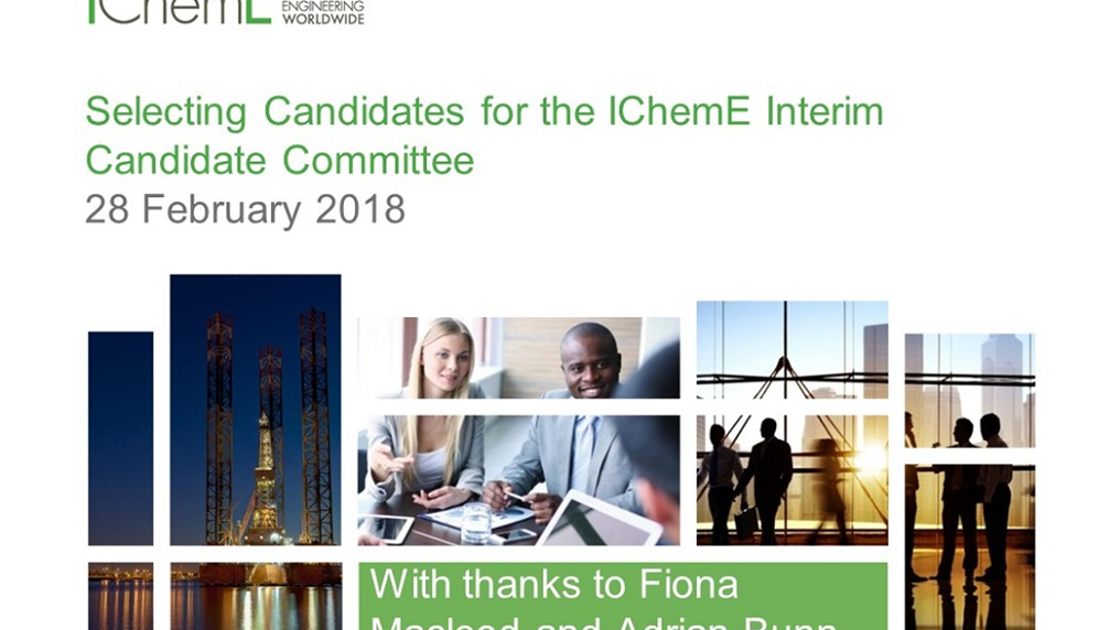 IChemE Interim Candidate Committee announced