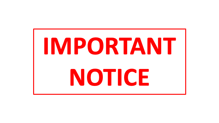 Notice: Awards and bursary ceased