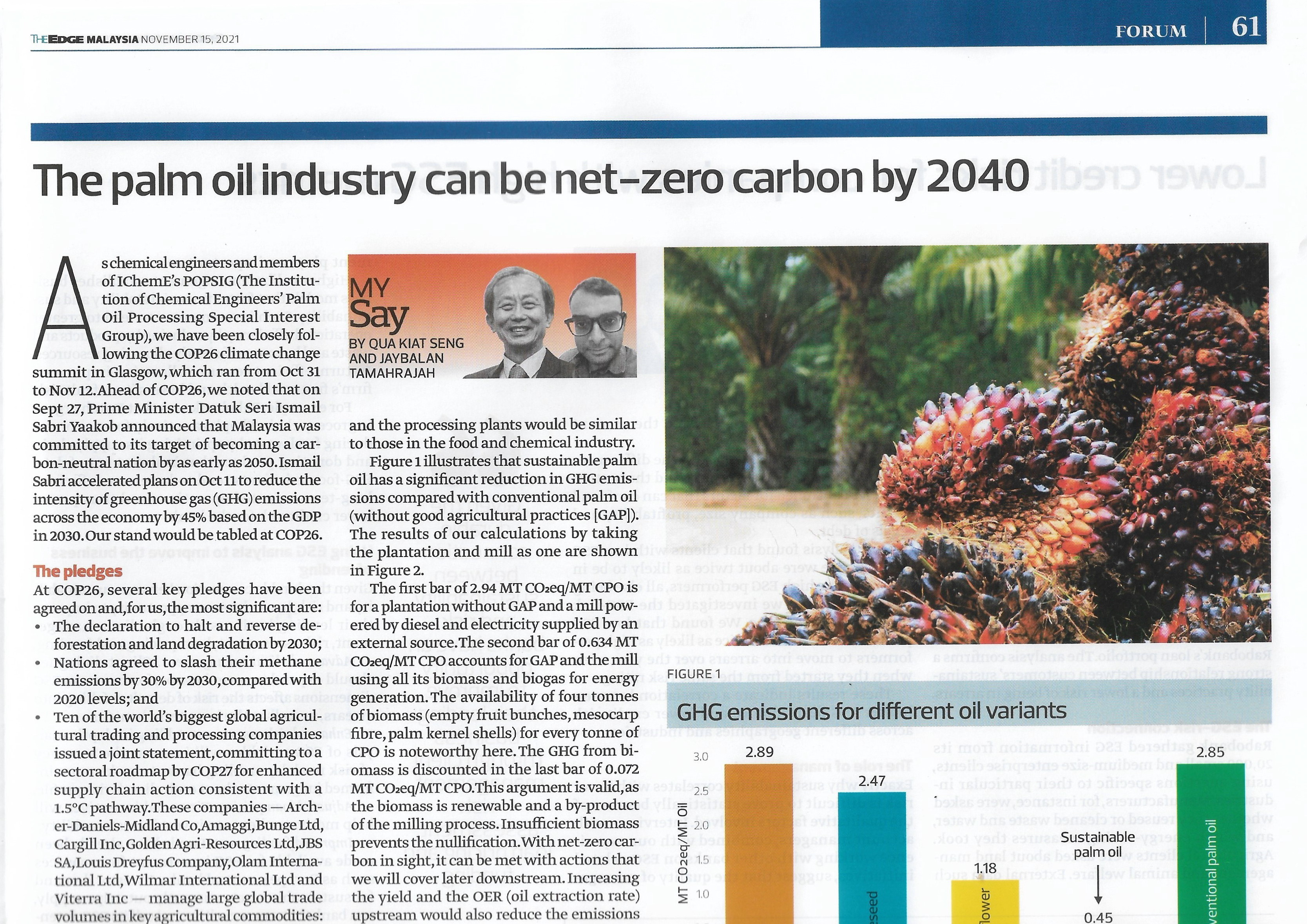 The Palm Oil Industry can be Net-Zero Carbon by 2040