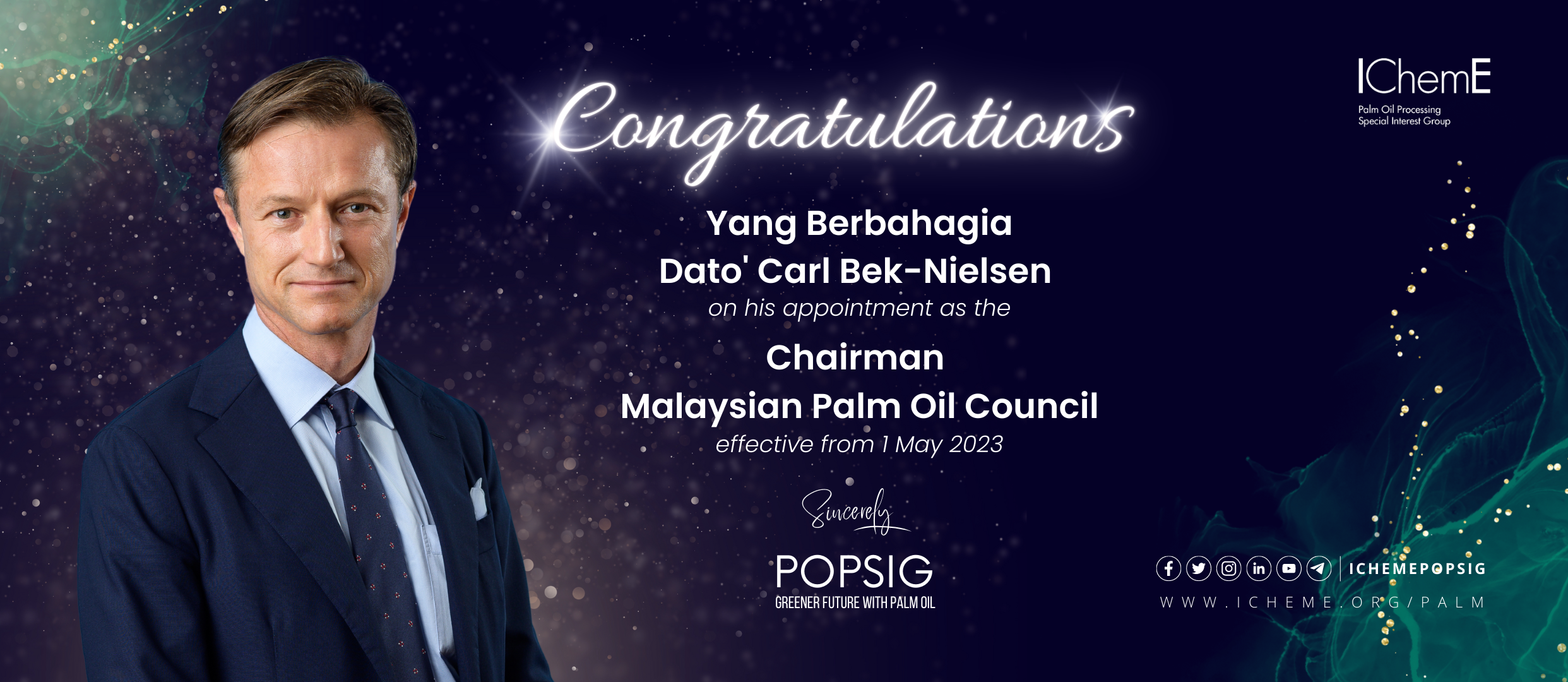 Congratulatory Note to YBhg. Dato' Carl Bek-Nielsen