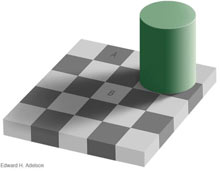 Are squares A and B the same colour?