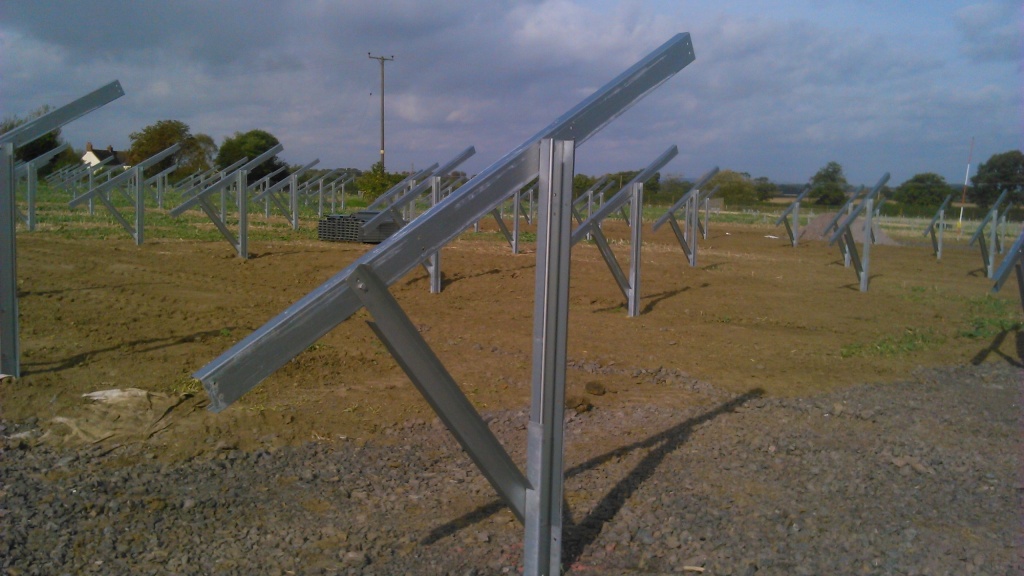 Construction of Telford and Wrekin Council's solar farm, UK. Image by Telford and Wrekin Council