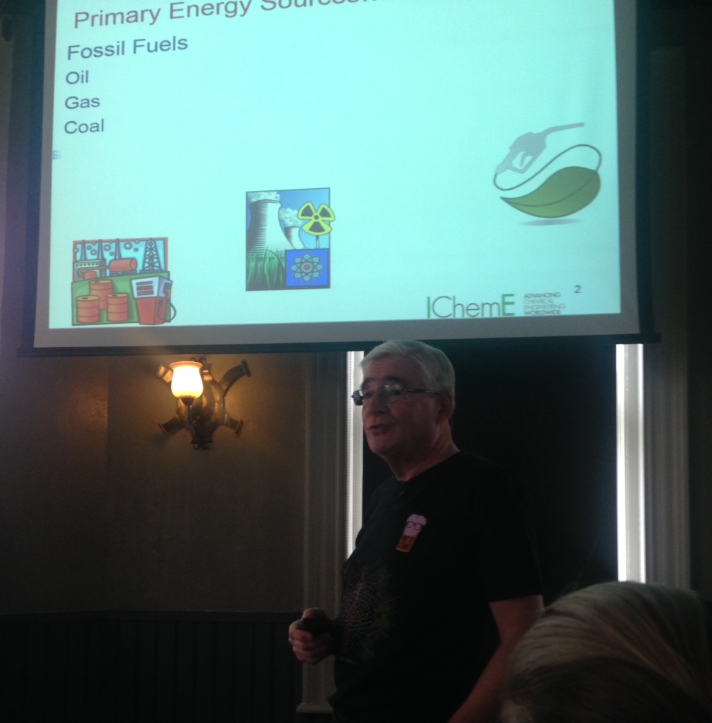 Geoff Maitland giving a talk at Pint of Science
