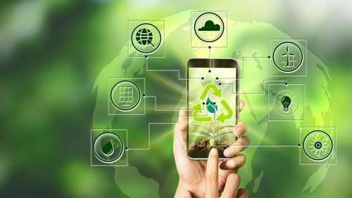 Mobile phone environmental icons