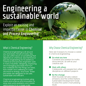 Engineering a sustainable world careers leaflet
